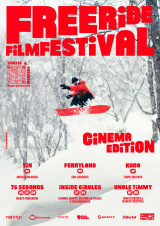 Filmplakat Freeride Filmfestival 2026: ZWISCHEN KONTROLLE UND HINGABE